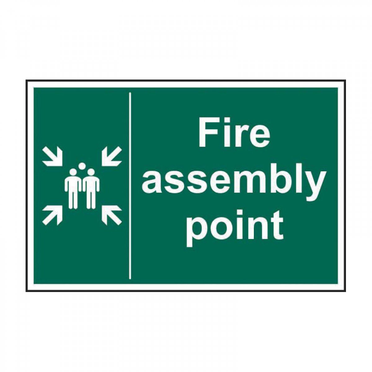 'Fire Assembly Point' Sign, Non Adhesive Rigid 1mm PVC Board (40