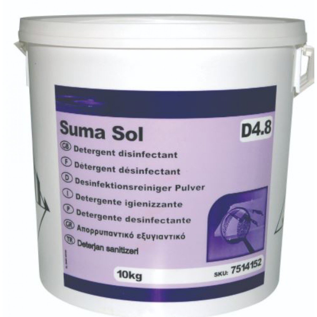 Suma Sol D4.8 - Powder Detergent Disinfectant for use on all har