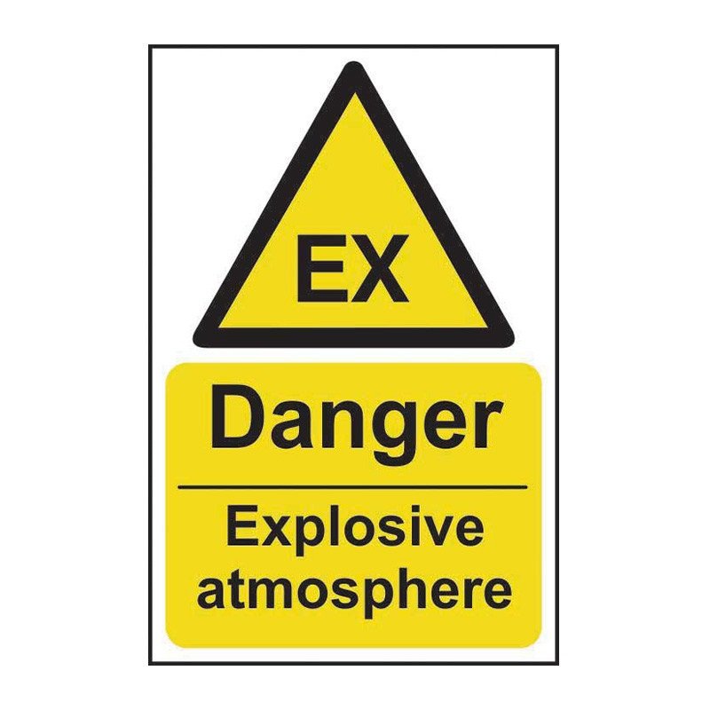 Danger Explosive Atmosphere' Sign SAV Yellow 200mmx300mm